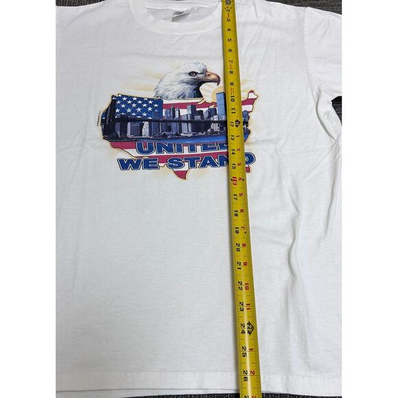 Never Forget United We Stand Vtg Mens White Shirt Medium September 11 2001 - Picture 6 of 7